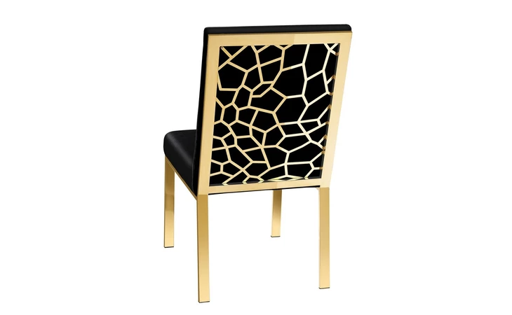 100849  WELLINGTON DINING CHAIR GOLD - BLACK BLACK VELVET GY-DC-7982G