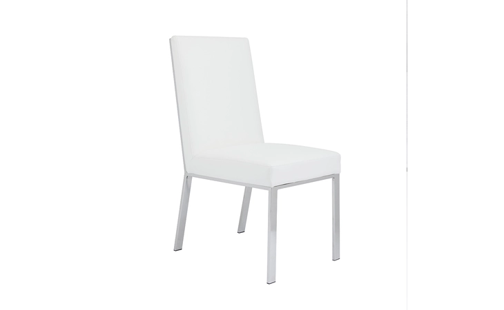 101454 EMILIANO DINING CHAIR WHITE LEATHERETTE GY-DC-8121 XCELLA  101454