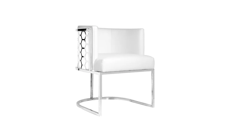 101736  CHAMBERLAIN DINING CHAIR WHITE LEATHERETTE GY-DC-8148
