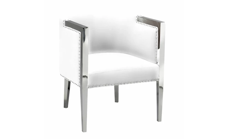 ELVIS STEEL TUB CHAIR WHITE LEATHERETTE GY-AC-7988 XCELLA 100981  100981