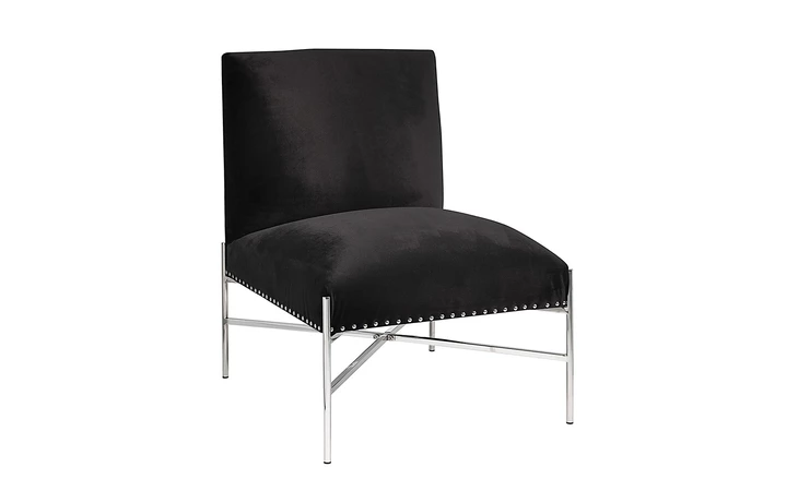 100900  BARRYMORE CHAIR BLACK VELVET GY-AC-7932