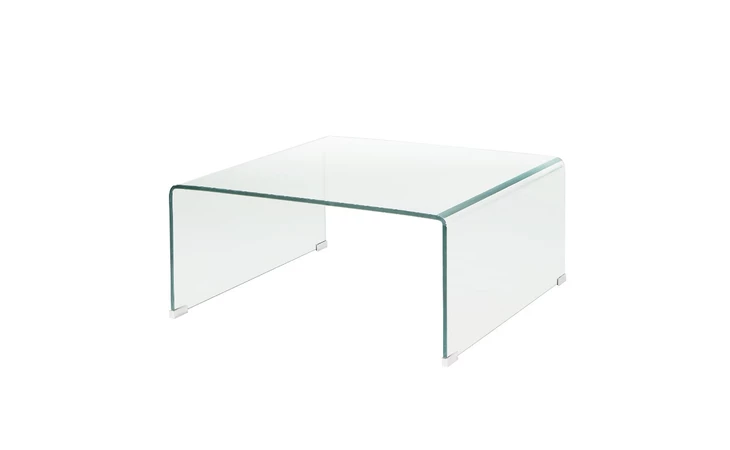 100843  BENT GLASS COFFEE TABLE SQUARE  GY-CT-230