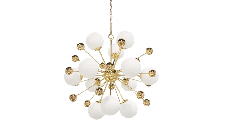 101670  ESTELLA GOLD CHANDELIER MD3503-12 GOLD IRON AND GLASS, IRON IN GOL