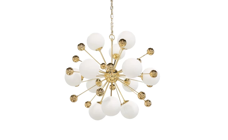 101670 ESTELLA GOLD CHANDELIER MD3503-12 GOLD IRON AND GLASS, IRON IN GOL XCELLA  101670