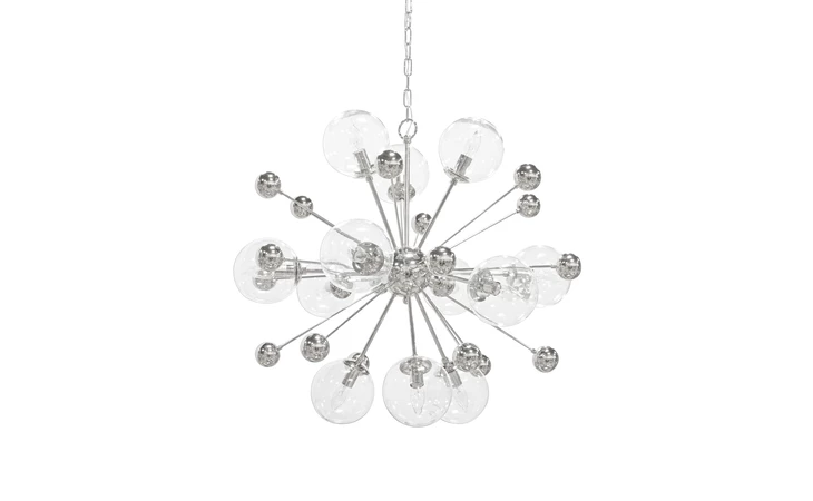 101671 ESTELLA SILVER CHANDELIER MD3503-12 SILVE IRON AND GLASS, IRON IN SIL XCELLA  101671