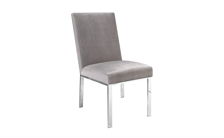 100867  WELLINGTON DINING CHAIR GREY VELVET GY-DC-7982