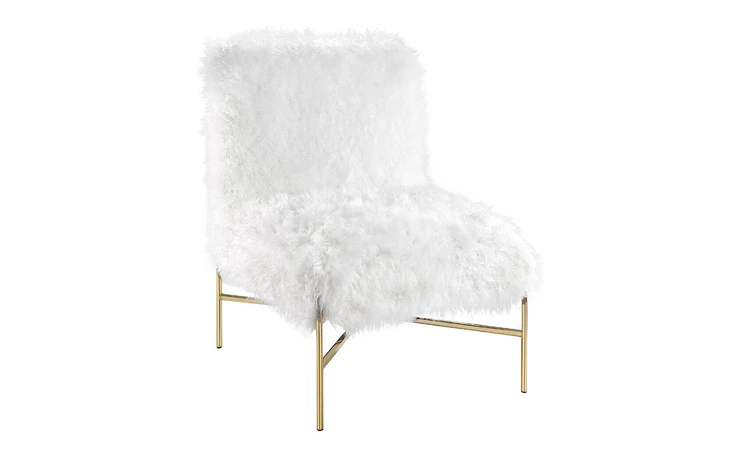 100905  BARRYMORE CHAIR WHITE FAUX FUR GY-AC-7932G
