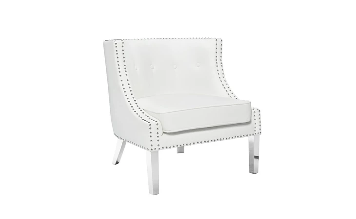 101047 LUCY CHAIR W/ STEEL LEGS WHITE LEATHERETTE GY-SKL-30190SS XCELLA  101047