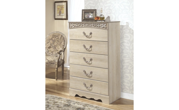 Catalina FIVE DRAWER CHEST/CATALINA ASHLEY Antique White B196-46