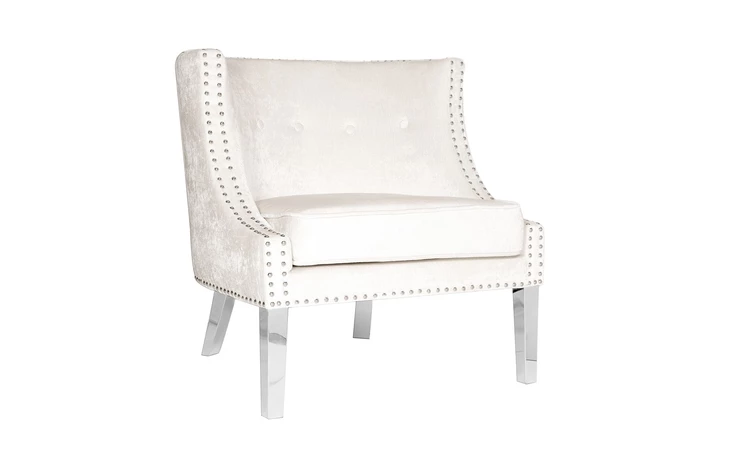 101695  LUCY CHAIR W/ STEEL LEGS GY-SKL-30190SS IVORY