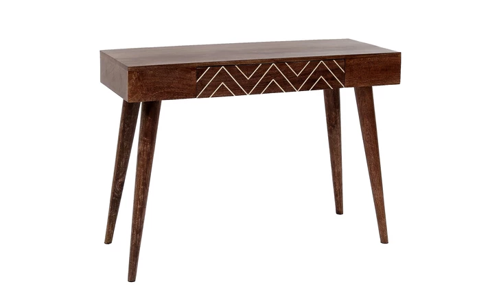 101696  ALBANY CONSOLE TABLE XC-53418 WALNUT WOOD FINISH WITH BRA