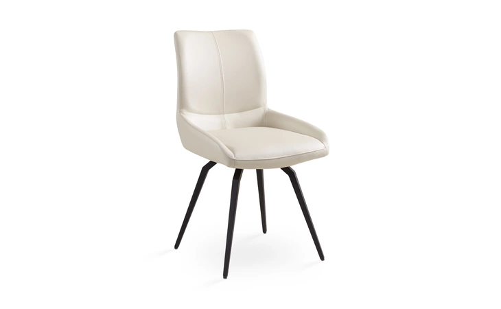 102170 NONA SWIVEL DINING CHAIR TAUPE PU WL05448 GY-2056 BLACK LEGS XCELLA  102170
