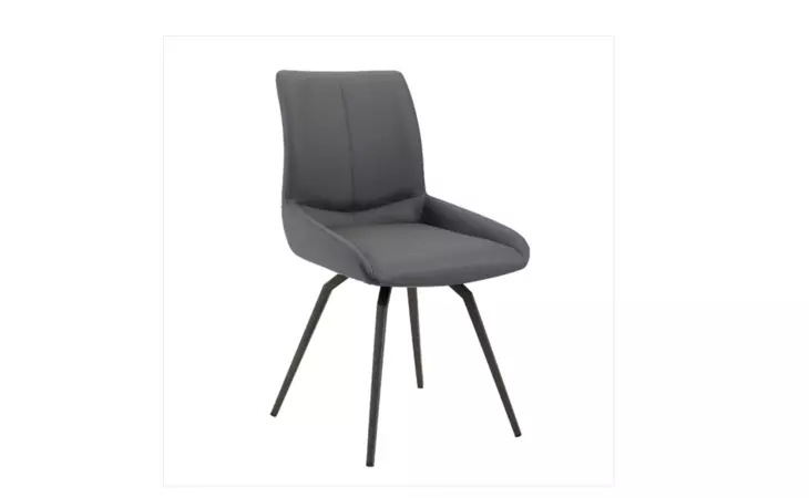 102201 NONA SWIVEL DINING CHAIR GREY PU WL05536 GY-2056 BLACK LEGS XCELLA  102201