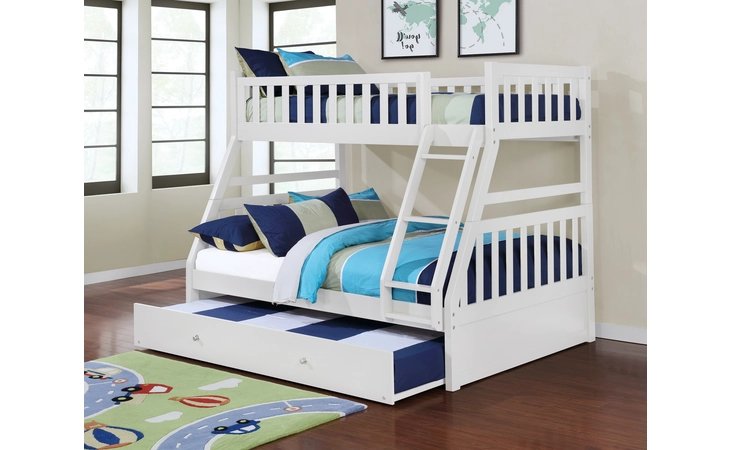 CB803W-JXA  BUNK BED HEADBOARD & FOOTBOARD, WHITE - TRUNDLE NOT INCLUDED