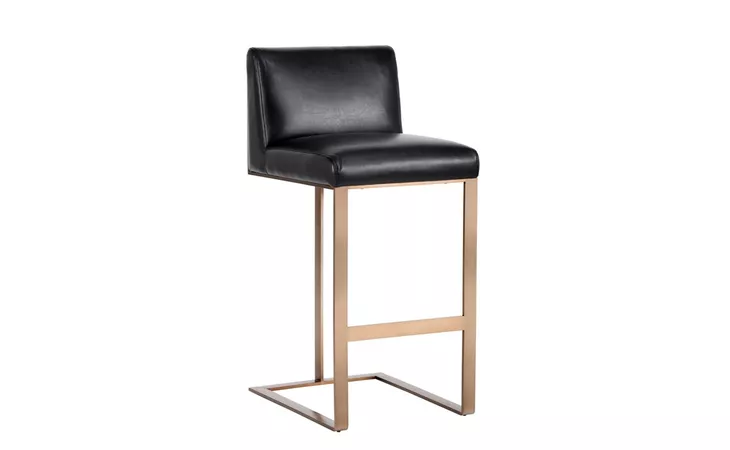 103798  DEAN BARSTOOL - ANTIQUE BRASS - CANTINA BLACK