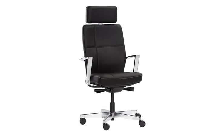 105905  DENNISON OFFICE CHAIR - BLACK LEATHER