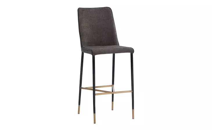 106063  KLAUS BARSTOOL - BLACK - SPARROW GREY NAPA BLACK