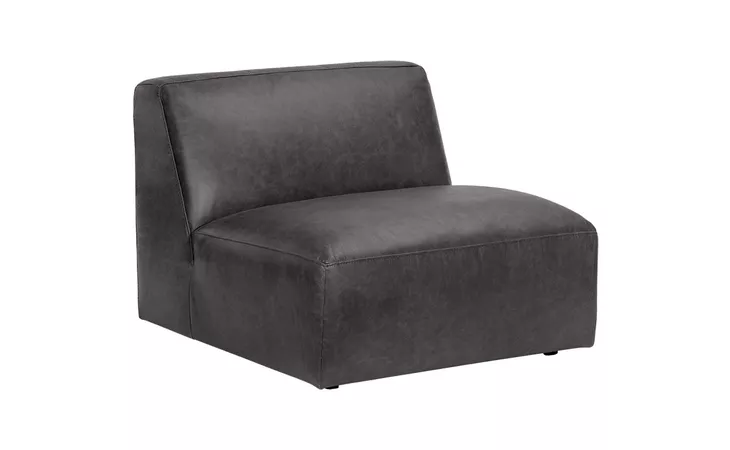 106174 WATSON MODULAR - ARMLESS CHAIR - MARSEILLE BLACK LEATHER SUNPAN  106174