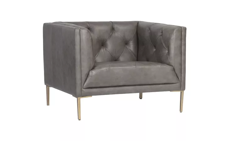 105746 WESTIN ARMCHAIR - VINTAGE STEEL GREY LEATHER SUNPAN  105746