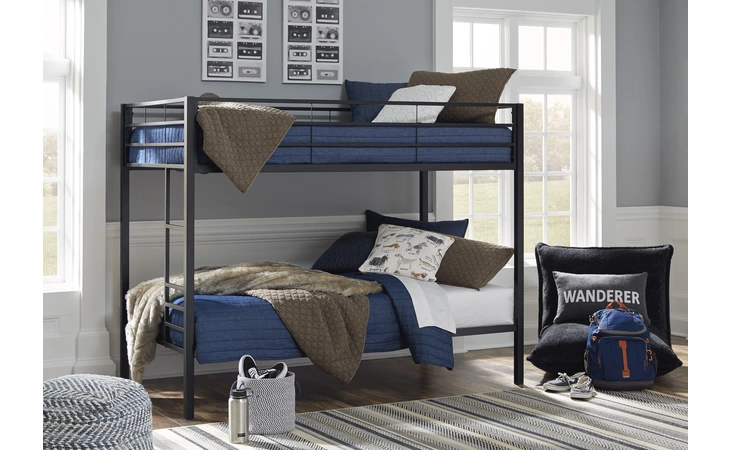 Broshard TWIN/TWIN METAL BUNK BED ASHLEY Twin/Twin Metal Bunk Bed B075-159