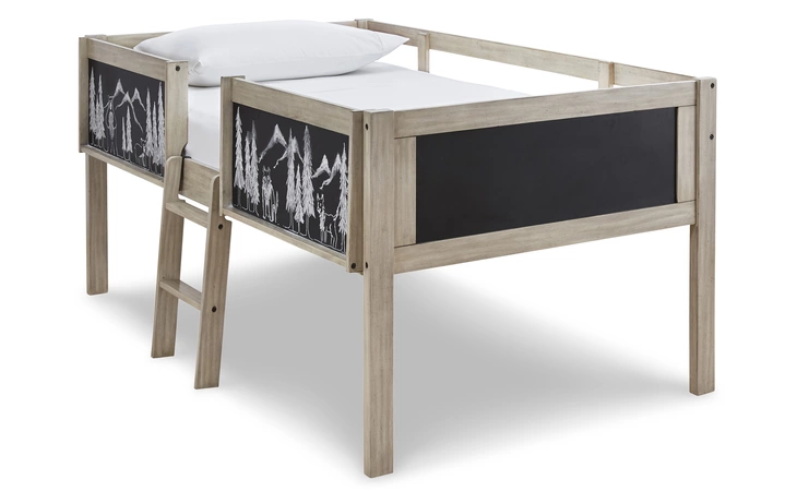 Wrenalyn TWIN LOFT BED FRAME ASHLEY Two-tone B081-62