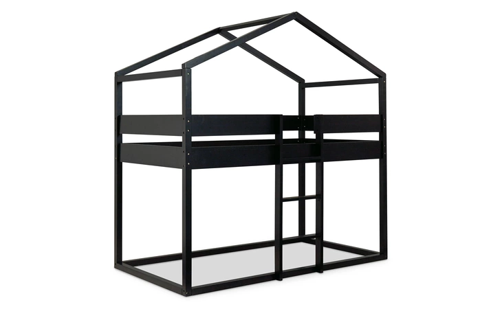 Flannibrook T/T HOUSE LOFT PANEL W/RAILS ASHLEY Black/White B082-156P