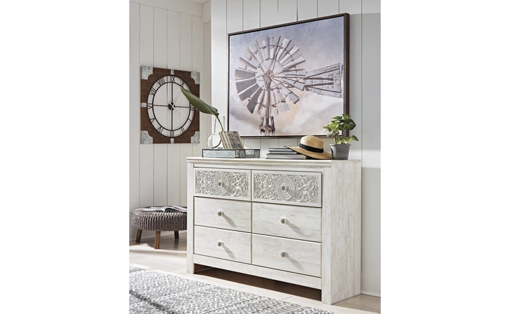 Paxberry SIX DRAWER DRESSER ASHLEY Whitewash B181-31