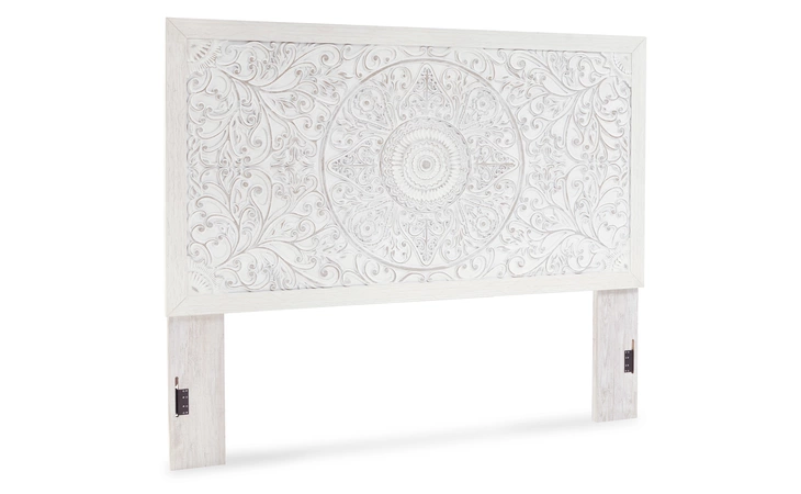 Paxberry KING PANEL HEADBOARD ASHLEY Whitewash B181-58