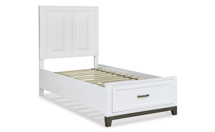 Brynburg TWIN PANEL RAILS W/ROLL SLATS ASHLEY White B488-183