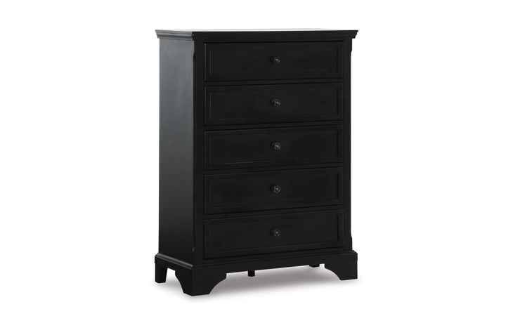Chylanta FIVE DRAWER CHEST ASHLEY Black B739-46