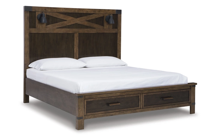 Wyattfield K/CK STORAGE FOOTBOARD ASHLEY FURNITURE Two-tone B759-56S