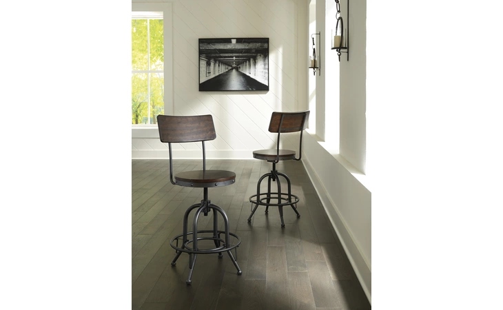 Odium SWIVEL BARSTOOL (2/CN) ASHLEY Brown D284-224