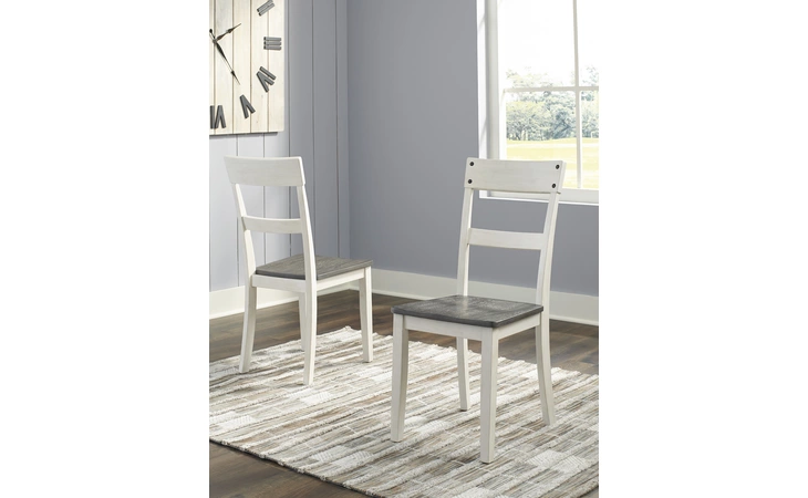 Nelling DINING ROOM SIDE CHAIR (2/CN) ASHLEY Two-tone D287-01
