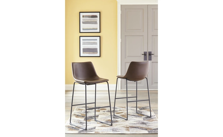 Centiar TALL UPH BARSTOOL (2/CN) ASHLEY Two-tone Brown D372-130