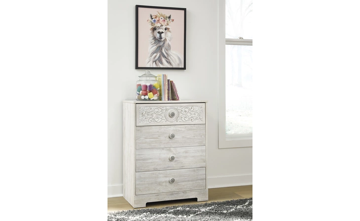 Paxberry FOUR DRAWER CHEST ASHLEY Whitewash EB1811-144