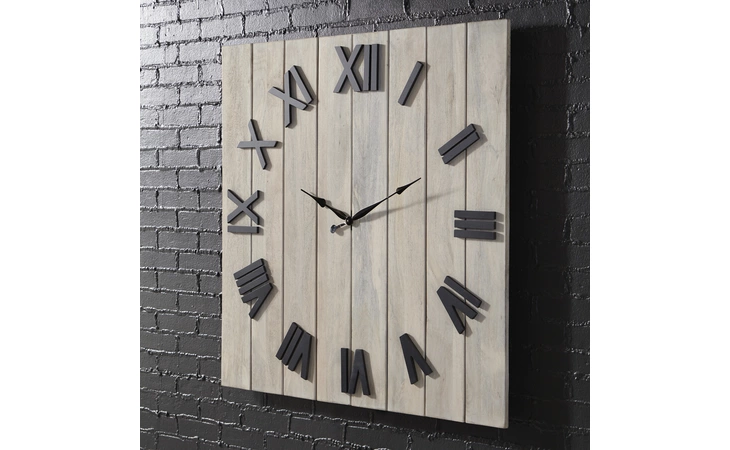 Bronson WALL CLOCK ASHLEY Whitewash/Black A8010179