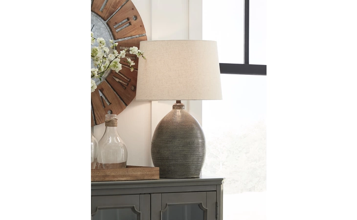 Joyelle TERRACOTTA TABLE LAMP (1/CN) ASHLEY Gray L100744