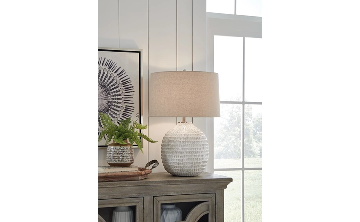 Jamon CERAMIC TABLE LAMP (1/CN) ASHLEY Beige L100764