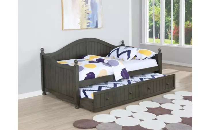 301053 JULIE TWIN DAYBED WITH TRUNDLE WARM GREY COASTER  301053