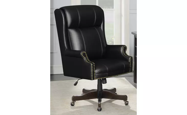 802077 UPHOLSTERED OFFICE CHAIR WITH CASTERS BLACK AND DARK CHERRY COASTER  802077