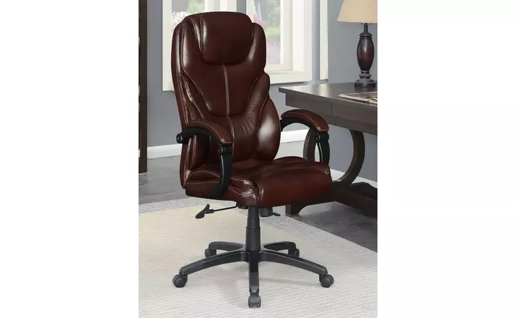 802258 UPHOLSTERED CURVED ARM OFFICE CHAIR BROWN AND BLACK COASTER  802258