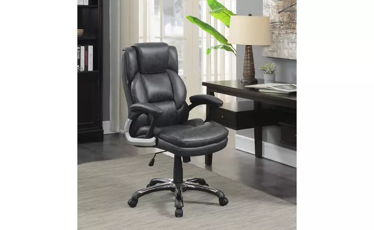 881183 ADJUSTABLE HEIGHT OFFICE CHAIR WITH PADDED ARM GREY AND BLACK COASTER  881183