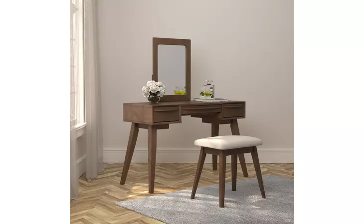 930224 2-PIECE VANITY SET WITH 3-DRAWER MEDIUM BROWN COASTER  930224