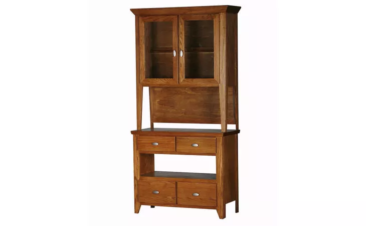 45341  40 DINING HUTCH, 2 PLAIN GLASS DOORS, 1 GLASS SHELF, STRAIGHT LEG BASE*GLASS*PL*FINSISH*CC, DK, LT, MD, SO, UN, CR, CM