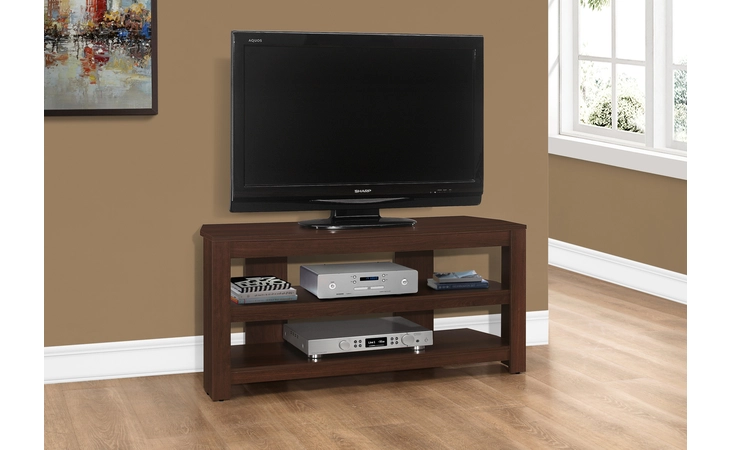 I2554 TV STAND - 42 L - CHERRY CORNER MONARCH SPECIALTIES  I2554