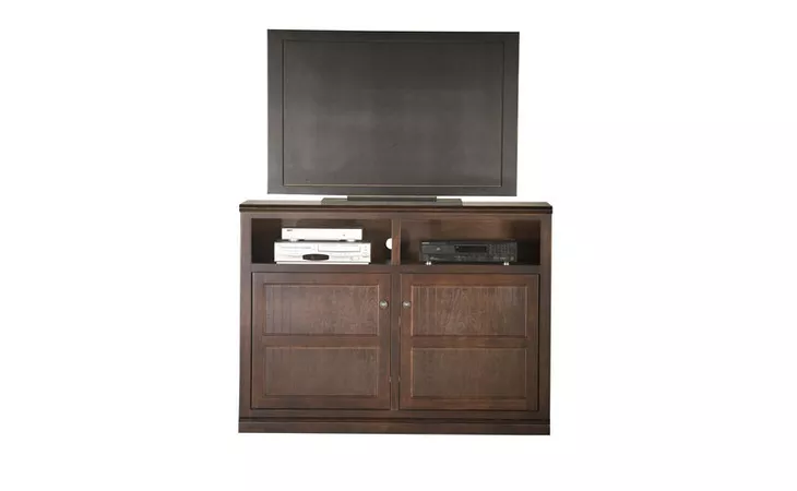 75559 55 ENTERTAINMENT CONSOLE, 2 BEAD BOARD DOORS, 1 FIXED WOOD SHELF, PLAIN BASE*GLASS*NG*FINSISH*CC, CM, CO, CR, EC, GO, HG, IV, UN EAGLE  75559
