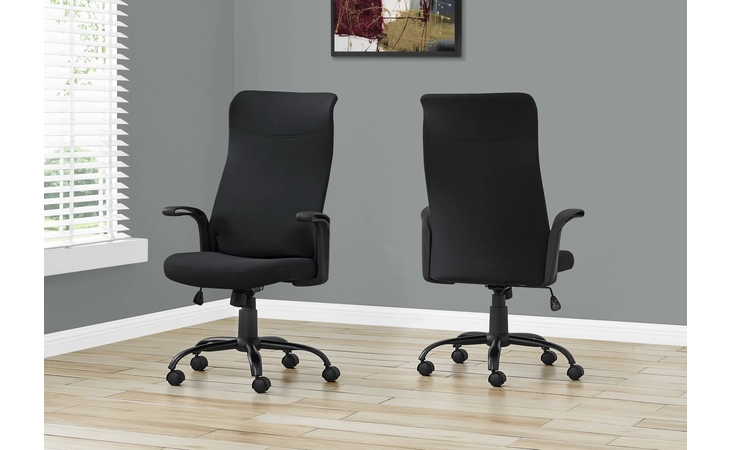 I7248 OFFICE CHAIR - BLACK / BLACK FABRIC / MULTI POSITION MONARCH SPECIALTIES  I7248