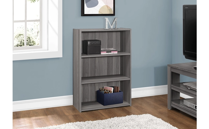 I7478 BOOKCASE - 36 H - GREY WITH 3 SHELVES MONARCH SPECIALTIES  I7478