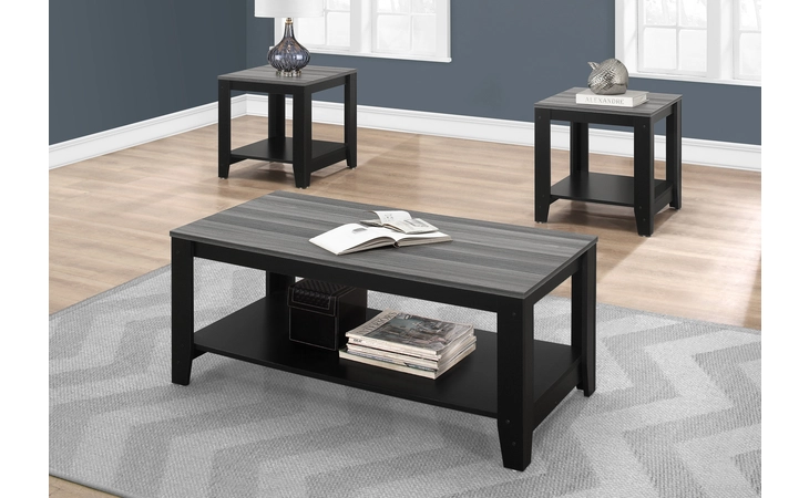 I7992P  TABLE SET - 3PCS SET / BLACK / GREY TOP