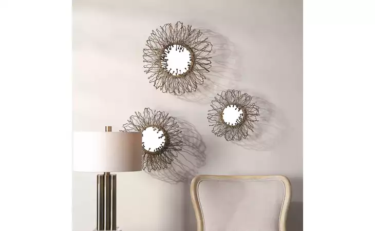 04204 ELIN MIRRORED WALL DECOR, S 3 UTTERMOST  04204